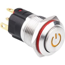 Voltaj WD16A-G1Z-C 16MM Çıkık Anahtarlı Işıklı Power Metal Buton - Sarı