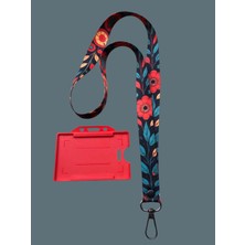 Staffy Tasarım Çiçek 103 Temalı Yaka Ipi ve Kartlık