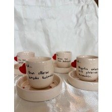 Arken Seramik El Yapımı 4'lü Seramik Espresso Bardağı