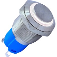 Interkom E24 16MM Metal Buton Kalıcılı 12-24V Beyaz LED 1no/1nc 