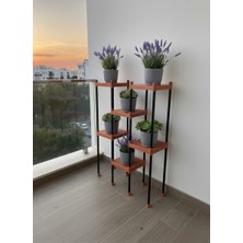 Lider Tunç Tuniva Mira Modern Tasarım Basamaklı Çiçeklik Standı - Çok Amaçlı Balkon ve Ev Rafı