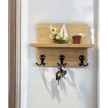 Ahşap Dekoratif Duvara Monte Anahtarlık Askılık