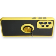 LTG Nova Newface Galaxy A13 4g Kılıf Montreal Yüzüklü Silikon Kapak - Sarı