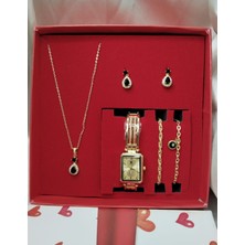 Mumicemum Koncept Kol Saati ve Zirkon Kolye Anneler Sevgililer Doğum Günü Hediyesi Sevgiliye Hediye Seti