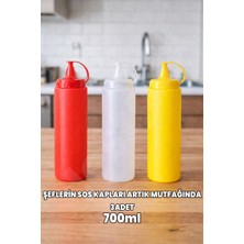 Destpak 700 ml 3 Adet Sos Yağ Şişesi - Sos Kabı - Şeflerin Yağ Kabı - Profesyonel Yağdanlık Sosluk