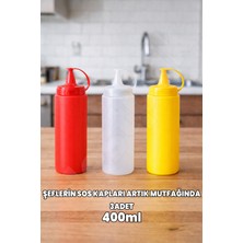 Destpak 400 ml 3 Adet Sos Yağ Şişesi - Sos Kabı - Şeflerin Yağ Kabı - Profesyonel Yağdanlık Sosluk