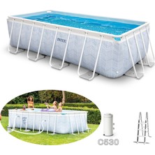 Intex 26780 400X200X100CM Dikdörtgen Prefabrik Havuz Seti 220V Filtreli