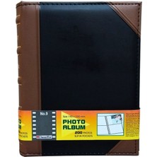 Deri Fotoğraf Albümü 200’LÜK 10 x 15  cm  Sarı Lacivert