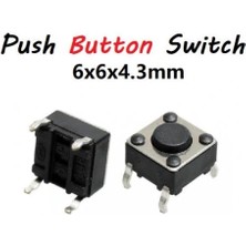 Voltaj 6X6X4.3MM Tach Buton Push Button 4 Bacak
