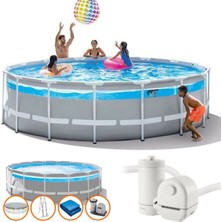 Intex 26730 488X122CM Clearview Premium Prefabrik Havuz Seti 220V Filtreli