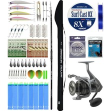 Yek Outdoor Yekoutdoor Pro Olta Seti Okuma Obsidian Super Light Tele Surf 420CM 100-220GR Olta Kamışı&okuma Tomcat 8000  Olta Makinesi