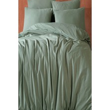 More Home Tek  Kişilik Yorgan Kılıfı + Yastık Kılıfı Suyeşili