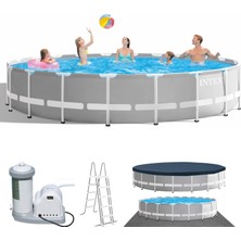 Intex 26756 610X132CM Prism Yuvarlak Prefabrik Havuz Seti 220V Filtreli