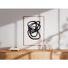 Shule Art Studio Black Ink Spirals | Çerçeveli / Çerçevesiz Dekoratif Duvar Tablosu Posteri