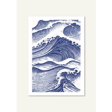 Shule Art Studio Dalga | Çerçeveli / Çerçevesiz Dekoratif Duvar Tablosu Posteri