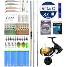Yek Outdoor Yekoutdoor Profesyonel Olta Seti Okuma Salina Surf 420 cm 3 Parça Surf Kamışı&shimano Makina Socorro 6000 Sw