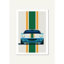 Shule Art Studio Sports Car And Vertical Lines | Çerçeveli / Çerçevesiz Dekoratif Duvar Tablosu Posteri