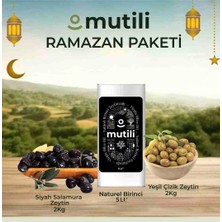 Mutili Ramazan Paketi5 litre Natürel Birinci Mut Zeytinyağı  2 kg yesil Çillçzik zeytin2 kg salamura siyah zeytin