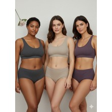 Lolitam Hb Comfort Kadın Pamuklu Fitilli Slip Külot 3’lü Set – Konfor ve Şıklık 6100-11
