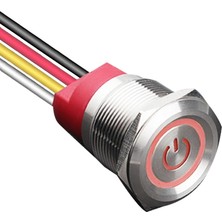 Voltaj WD22T-P2-EC 22MM Dokunmatik Touch Metal Buton - Kırmızı