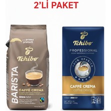 Tchibo Barista Caffe Crema Çekirdek Kahve 1000 gr + Tchibo Professional Caffe Crema Çekirdek Kahve 1kg