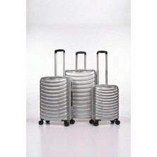 Ground Metalic Abs Gövdeli Tsa Şifreli Dayanıklı 3'lü Valiz Seti