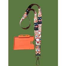 Staffy Kediler ve Minik Kalpler Temalı Yaka Ipi ve Kartlık