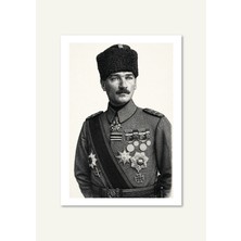 Shule Art Studio Mustafa Kemal Atatürk 3 | Çerçeveli / Çerçevesiz Dekoratif Duvar Tablosu Posteri