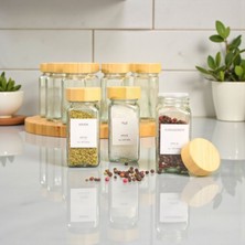 Ar&Be 12 Parça Bambu Kapak Cam Baharat Seti
