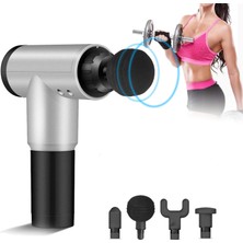 Go İthalat Sporcu Masaj Aleti 4 Başlıklı Şarjlı Titreşimli Yoğurmalı (5473)