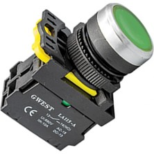 Gwest A5-10D 22MM Yeşil LED Işıklı Yaylı Start Buton 220V 1no