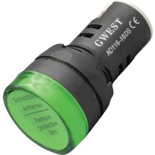 Gwest 16-24V-Y 16MM Yeşil Ledli Sinyal Lambası 24V