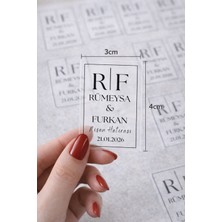 Fiore Hediyelik Şeffaf Etiket (3×4 cm 49 Adet) Kişiye Özel | Nişan Söz Düğün Kına Doğum Etiketi