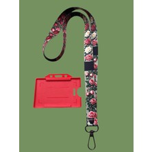 Staffy Güller Tasarım Temalı Yaka Ipi ve Kartlık