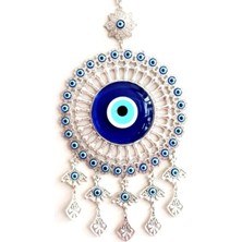 Marsilyan Yuvarlak Nikel Zamak Kaplamalı Nazar Boncuğu Duvar Süsü