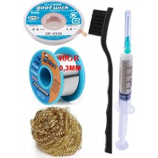 MHM Mechanic /lehim Teli 40GR 0,3mm Lehim Toplama CP-2515 Emme Teli 2,5mm Havya Ucu Temizleme Teli Set ST01
