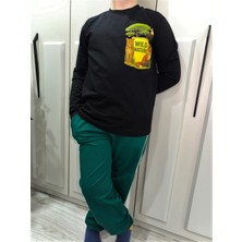 Pidal Giyim Vahşi Doğa Temalı Pamuklu Uzun Kollu Unisex Çocuk Eşofman Takımı