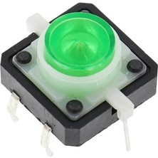 Swion 12X12MM Yeşil LED Işıklı Tact Switch
