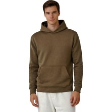 Kapüşonlu Sweatshirt - Kahve
