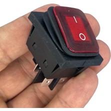 Swion IC-104W-S Körüklü Geniş Işıklı Kırmızı Anahtar 30A On-Off 4p