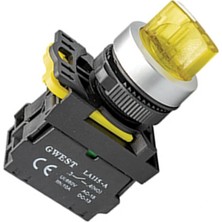 Gwest A5-11XD-24 22MM 0-1 Sarı LED Işıklı Kalıcı Mandal Buton 24V 1no