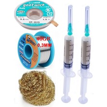 MHM Mechanic /lehim Teli 40GR 0,3mm Lehim Toplama CP-3515 Emme Teli 3,5mm Havya Ucu Temizleme Teli Set ST06