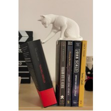 Atölye Matris Yaramaz Kedi Kitap Ayracı Beyaz Renk 3D Baskı Pla Plastik 16 x 10 cm Kedi 15 x 11 cm Ayraç Boyutu