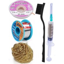 Smnr Mechanic Lehim Tel 40G 0,3mm Flux Lehim Toplama CP-2015 Emme Teli 2,0mm Havya Ucu Temizleme Teli SET03