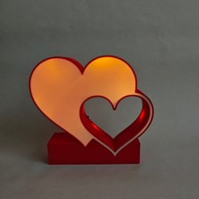 J&K Dizayn Sevgililer Günü Özel 3D Kalp Gece Lambası - Işıklı Dekoratif Masa Lambası