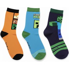 Seabubbles Minecraft Çocuk Çorap 3lü Set