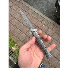 M Mazzanti Gül Motifli Çelik Çakı