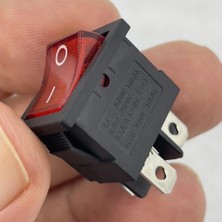 Swion IC-119 Mini Işıklı Anahtar 4p Siyah + Kırmızı Işık