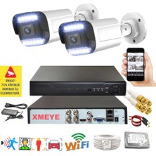 Bises 2 Li Hareket Algılayan 5 Mp Lens 12 Warm LED Gece Renkli Gösteren Güvenlik Kamerası Seti Bs 3312W