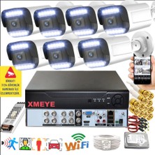 Bises 7 Li Araç Insan Yüz Tanımalı Hareket Algılayan 5 Mp Lens 12 Warm LED Gece Renkli Kamera Seti 3312W